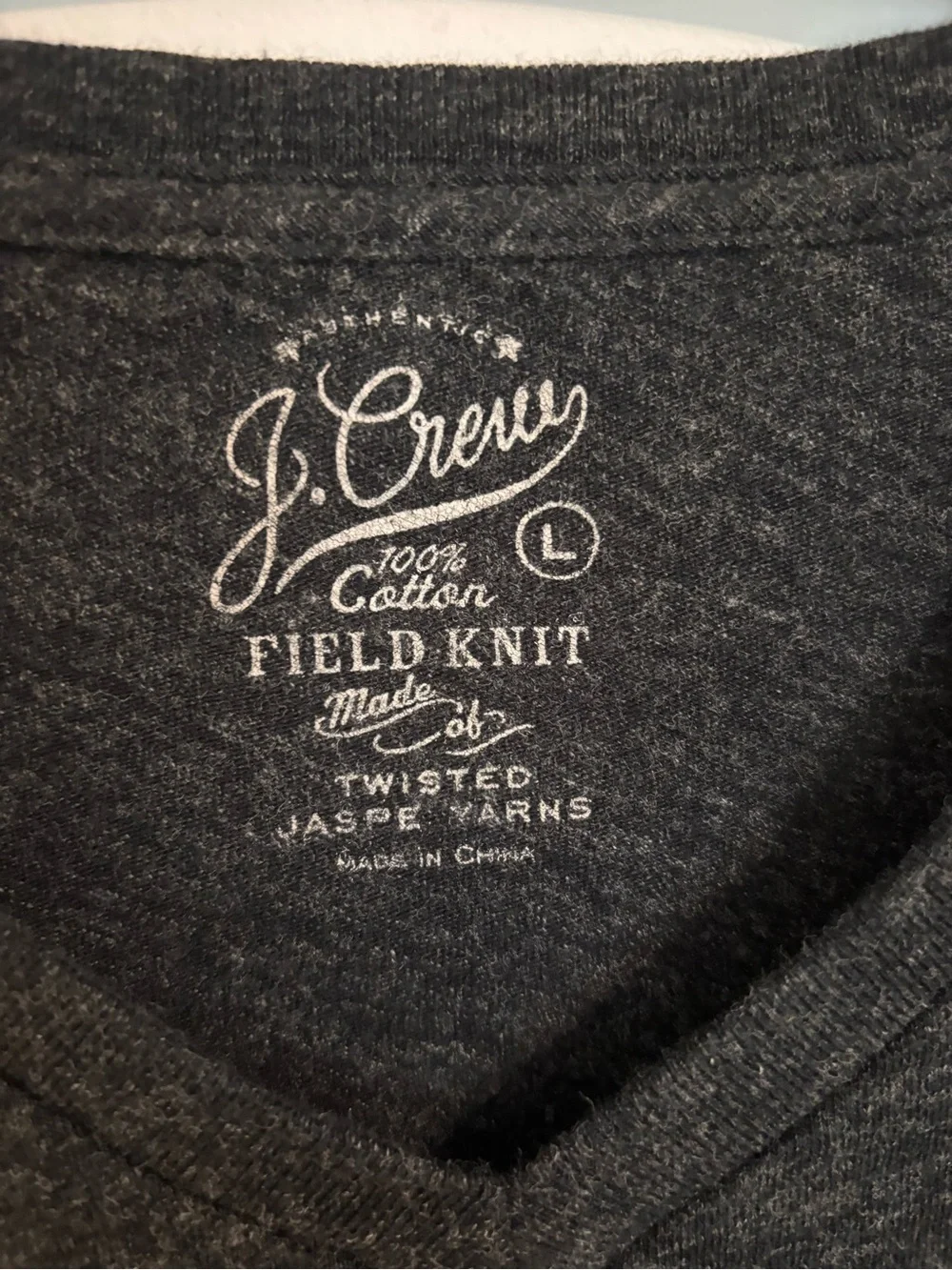 J. Crew 100% Cotton Field Knit Heather black Tshirt